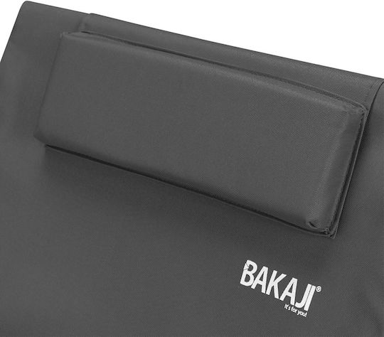 Bakaji Foldable Beach Sunbed Gray 160x56x46cm