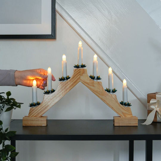 Bakaji Christmas Wood Candlestick 39.2x29.3cm