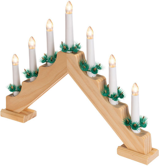 Bakaji Christmas Wood Candlestick 39.2x29.3cm