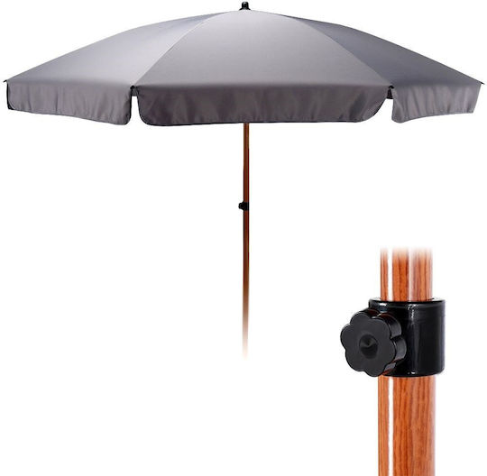 JK Home Decoration Beach Umbrella Diameter 2m with UV Protection Grey