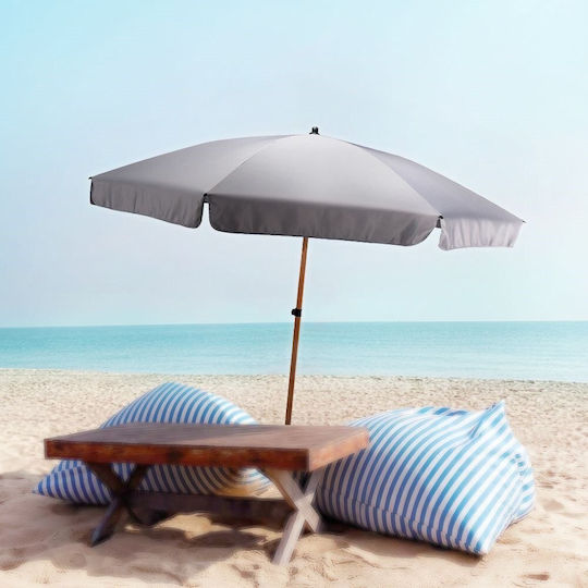 JK Home Decoration Beach Umbrella Diameter 2m with UV Protection Grey