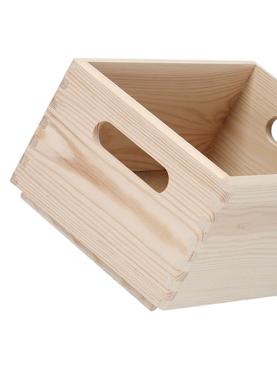 Ξύλινο Κουτί Αποθήκευσης Μπεζ 30x20x15cm