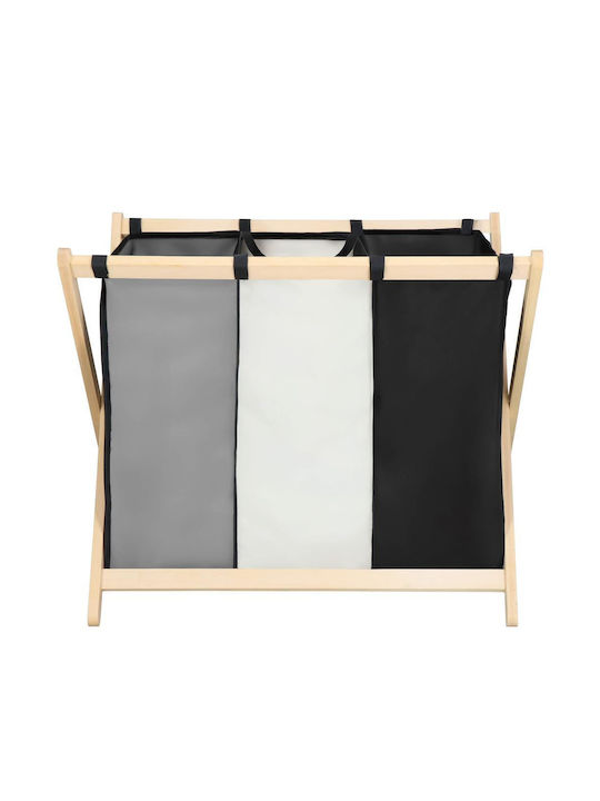 Coș De Rufe Din Lemn Pliabil 105lt 67x43x55cm Negru