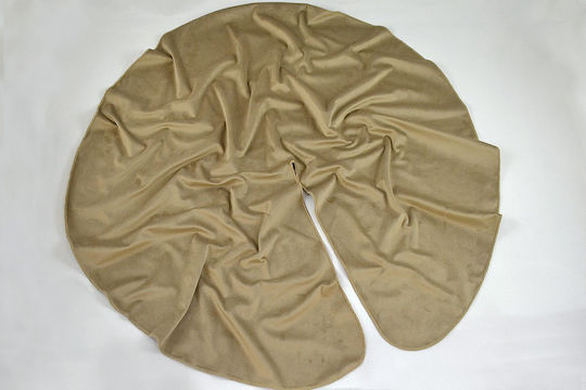 Weihnachtsbaumrock Stoff Beige mit Samttextur Ψάθινη Φ90εκ.