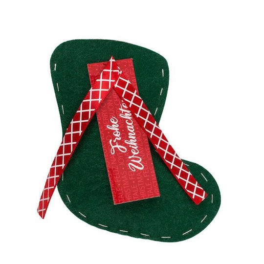 Elafaki Christmas Decorative Socks Fabric with Reindeer Red