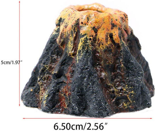 Aquarium Decoration Volcano Connects to Air Pump 6.5*6.5*5cm