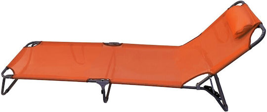 Campus Foldable Metallic Beach Sunbed Orange 195x57x27cm
