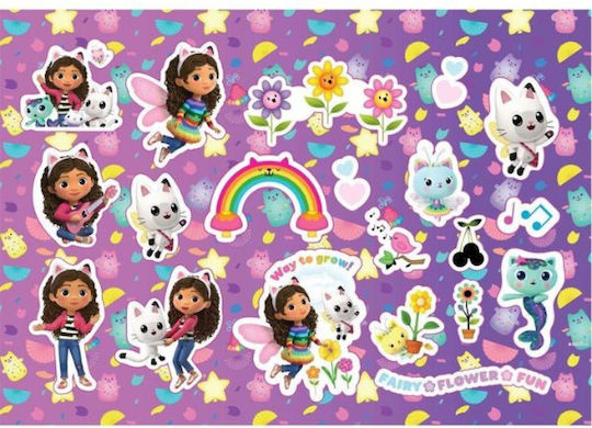 Gabbys Dollhouse Drawing Pad 23x33 40 Sheets Stickers-Stencils 2 Pages Colors 2 Designs