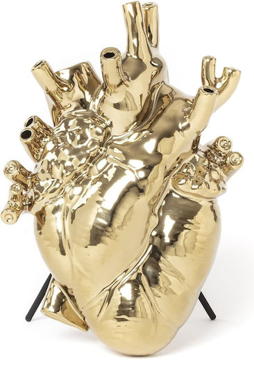 Seletti Decorative Vase Love In Bloom Gold 16.5x9x25cm