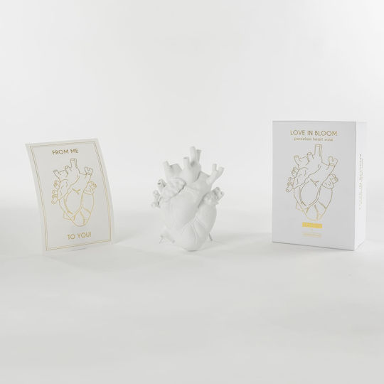 Seletti Декоративна ваза Порцелан Love In Bloom Бял 16.5x9x25см 1бр