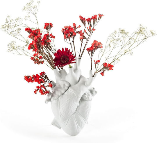 Seletti Декоративна ваза Порцелан Love In Bloom Бял 16.5x9x25см 1бр