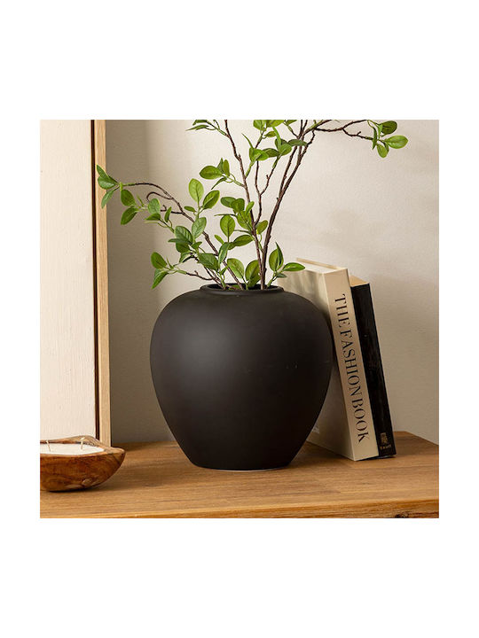 Atmosphera Decorative Ceramic Vase Rily Black Φ22xH22cm