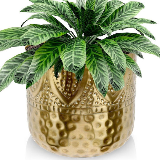 JK Home Decoration Metallische Goldene Vase Abmessung 19xH18cm