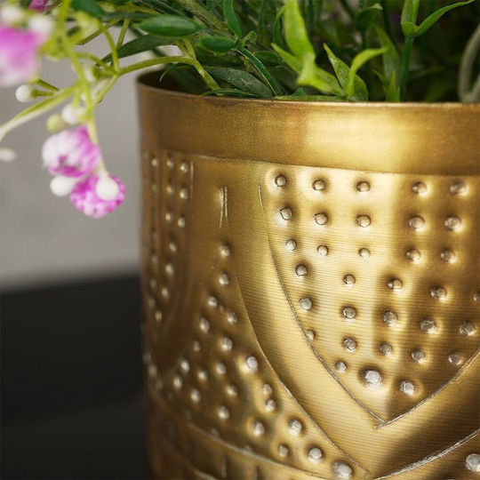 JK Home Decoration Διακοσμητικό Βάζο Metallisch Gold 19x19x18cm 1Stück