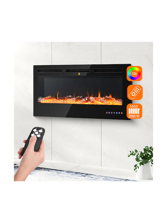 Bakaji Επιτοίχιο Ηλεκτρικό Τζάκι 900W 105.6x12cm