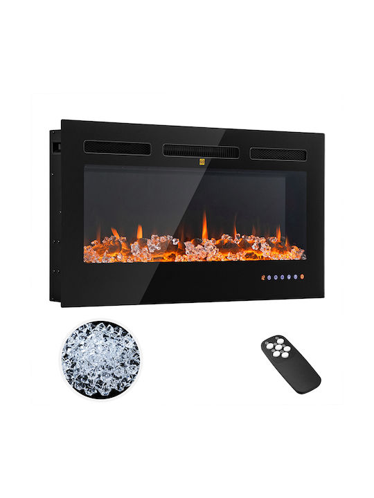 Bakaji Livigno Wall Mounted Electric Fireplace 900W 91.4x12cm