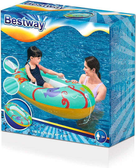 Bestway Kids Inflatable Boat Turquoise 119x79cm