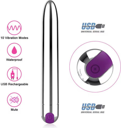 APH Vibration Вибратор 10см Сребрист