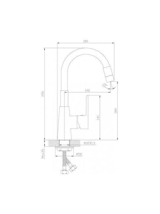 Inter Ceramic Mischung Waschtischarmatur Grau