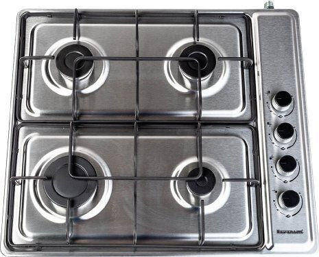Ravanson Gas Cooktop Autonomous 54.5x58.5εκ. Silver