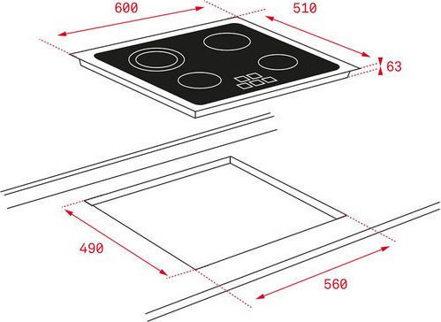 Teka With Frame Autonomous with Child Lock Function 60.5x51.5εκ.