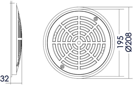 Round Base Flat Grate Φ185-242