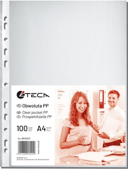 Herlitz Plastic Binder Sheets for Documents A4 with Holes 100 Pieces