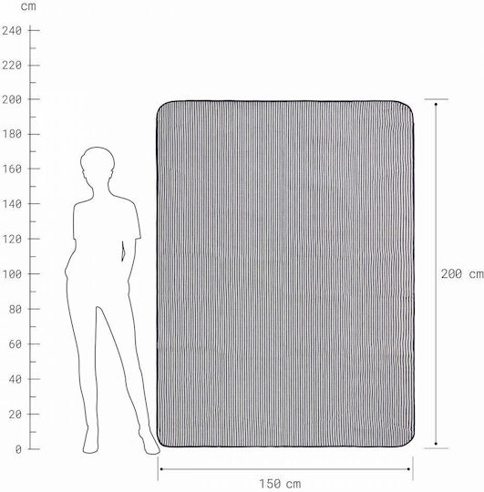 Butlers Wanderlust Picknickdecke Kleine Streifen 150 cm x 200 cm