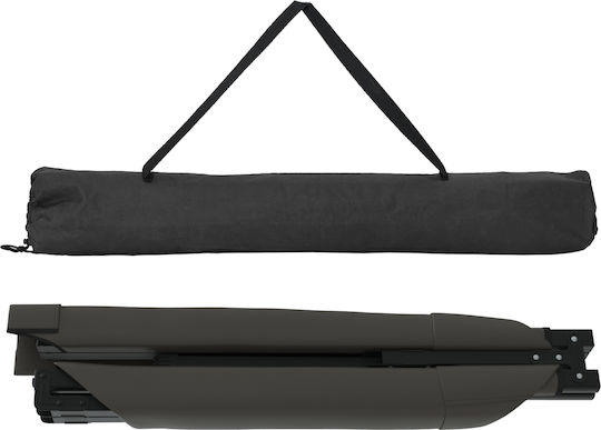 vidaXL Foldable Metallic Beach Sunbed Black 80x210x46cm