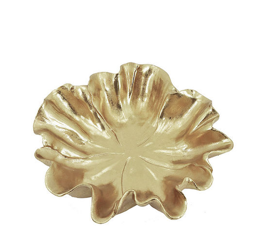 Zaros Διακοσμητικό Μπωλ Πολυρητίνης Χρυσό 25x6.8cm