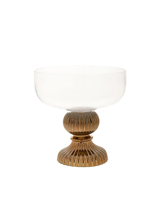 Iliadis Decorative Bowl Pedestal Transparent 25x14x24.5cm