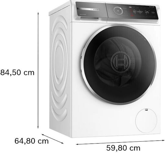 Bosch Waschmaschine 9kg mit Dampftechnologie 1400 Umdrehungen Bügeleisenhilfe WGB24459GR