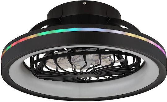 Globo Lighting Deanne Затворен Тип (Плафон) 48см с Магазин за онлайн търговия с Мегапикселови Обективи Черен