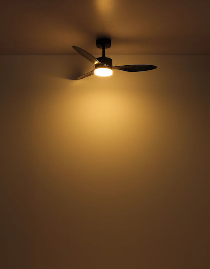Globo Lighting Blackwell Ventilator De Tavan 106cm Cu Lentile De Mărire Negru