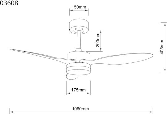 Globo Lighting Blackwell Ventilator De Tavan 106cm Cu Lentile De Mărire Negru