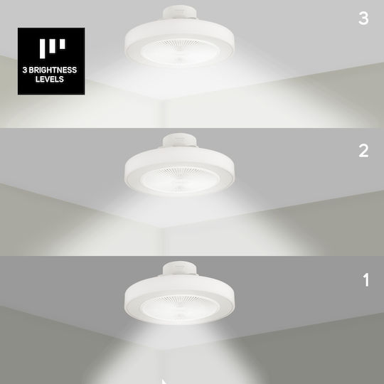 Taurus Fresko Invisible Geschlossener Typ Deckenleuchte 49cm mit Leuchte Weiß