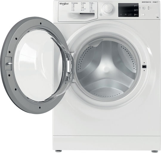 Whirlpool Πλυντήριο Ρούχων 7kg με Τεχνολογία Ατμού 1200 Στροφών 6th Sense WRSB 7259 WS EU