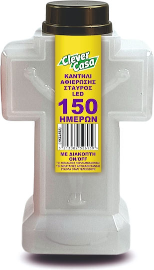 Clever Casa Σταυρός Μεγάλος Led Λευκός Διάρκειας 150 Ημερών Διακόπτη On Off
