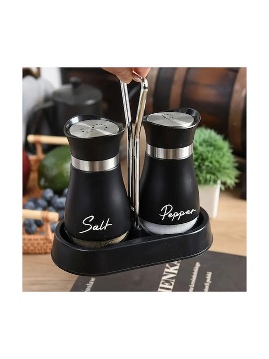Set Sare și Piper Inox cu Suport 2buc
