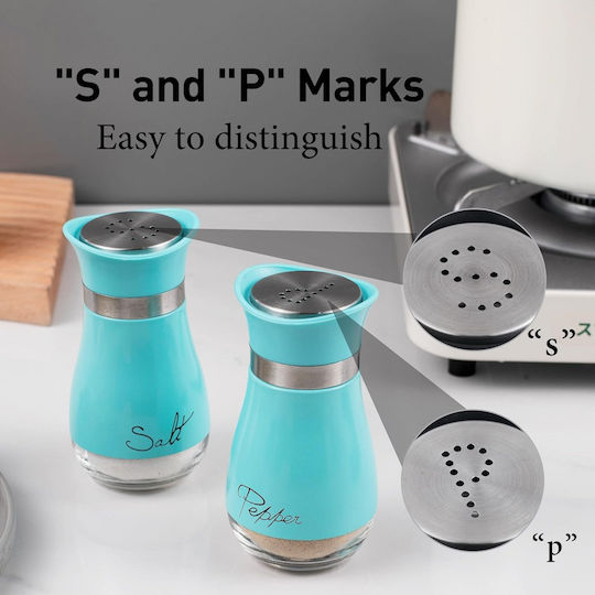 Set Sare și Piper Inox cu Suport 2buc