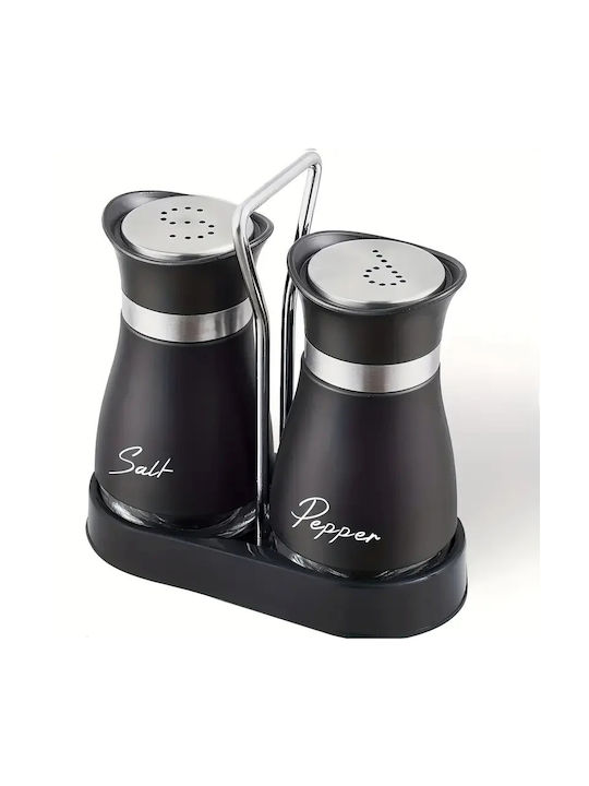 Set Sare și Piper Inox cu Suport 2buc
