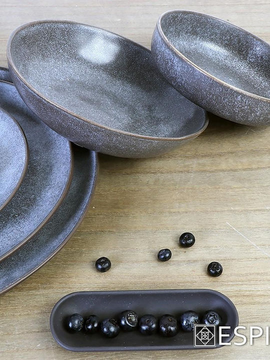 Espiel Oval Ceramic Decorative Platter Etna Gray 36x27x3cm
