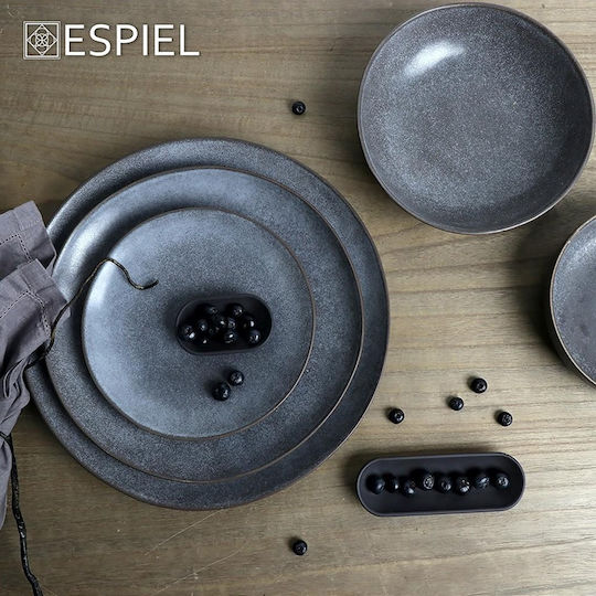 Espiel Oval Ceramic Decorative Platter Etna Gray 36x27x3cm