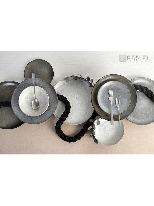 Espiel Oval Ceramic Decorative Platter Etna Gray 36x27x3cm