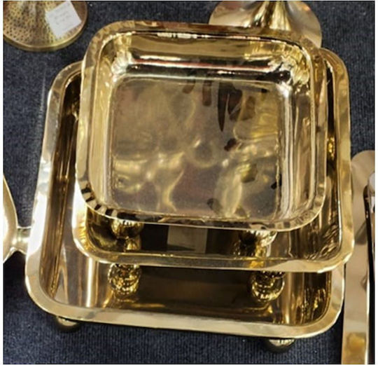 Iliadis Platou Decorativ Rotundă Metalic Auriu 1buc 28x28x7buc Iliadis Platou Decorativ Rotundă Metalic Auriu 1buc 28x28x7buc