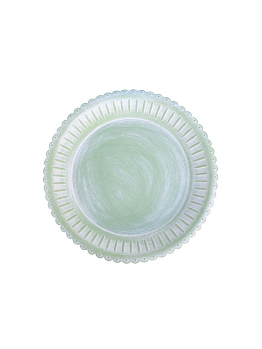 Round Wooden Decorative Platter Green 40x40cm