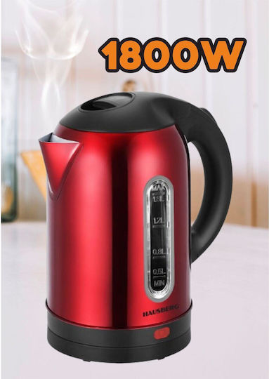 Hausberg Βραστήρας 1.8lt 1800W Κόκκινος