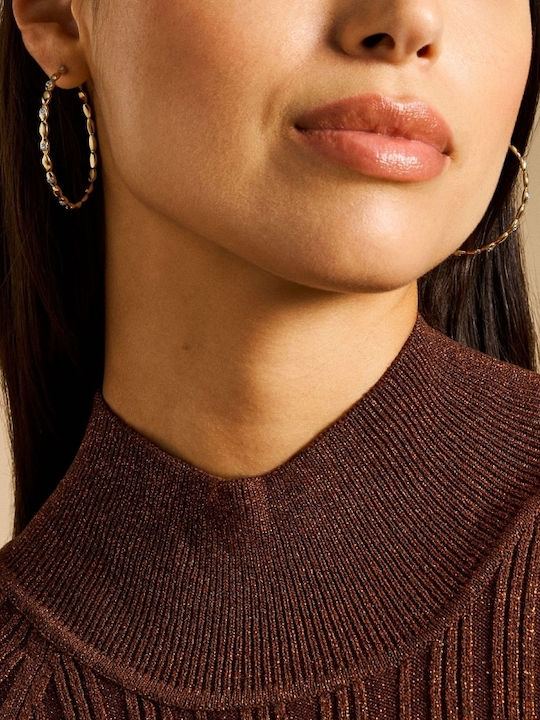 Fossil Earrings made of Steel Gold Plated with Stones