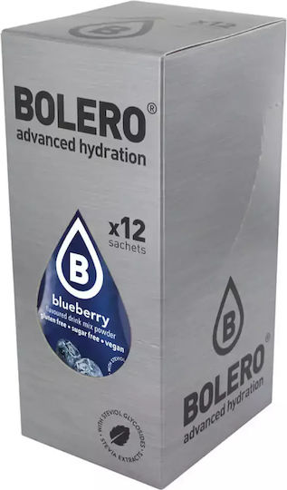 Bolero Χυμός σε Σκόνη 1.5L Σε Νερό Blueberry Χωρίς Ζάχαρη 9gr 12τμχ