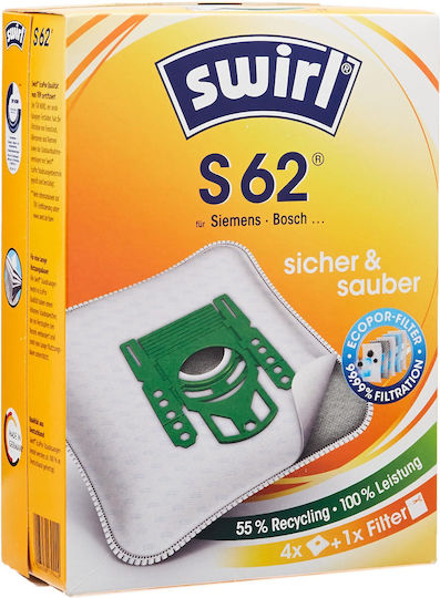 Swirl S62 Mp Plus Airspace Vacuum Cleaner Bags 2pcs Compatible with Vacuum Cleaner Bosch / Siemens